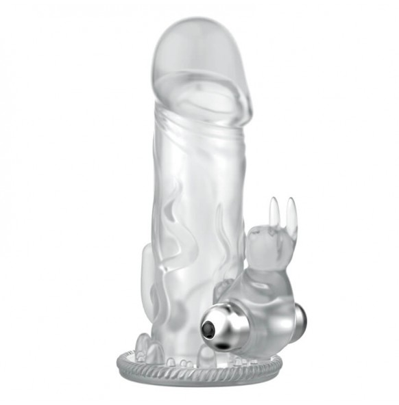 BAILE - Triple Pleasure Vibrating Crystal Rabbit Penis Sleeve (L:12.5cm - D:4cm) BAILE - Triple Pleasure Vibrating Crystal Rabbit Penis Sleeve (L:12.5cm - D:4cm)